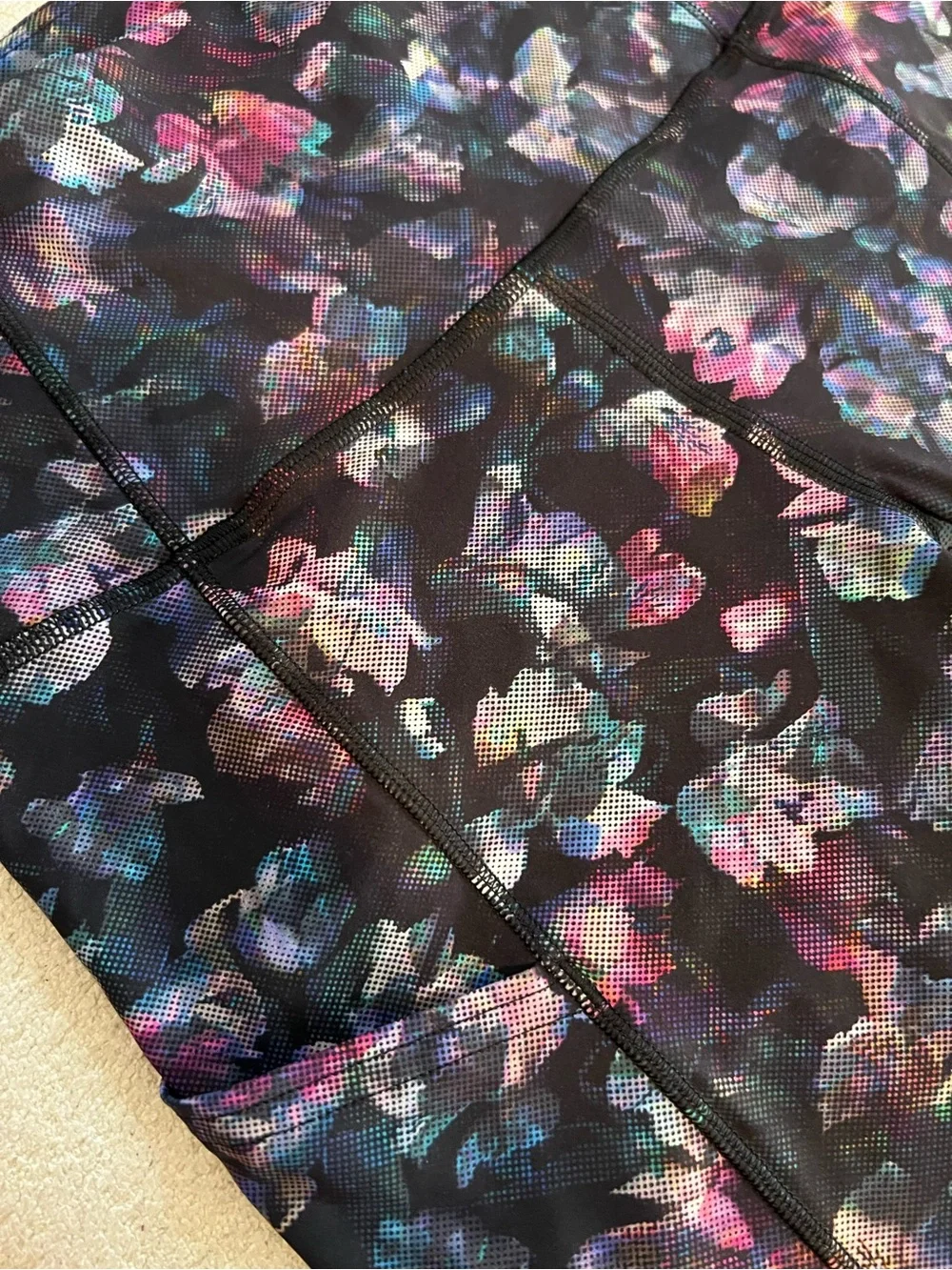 Lululemon High-Waist Floral Bike Shorts - Black Multi